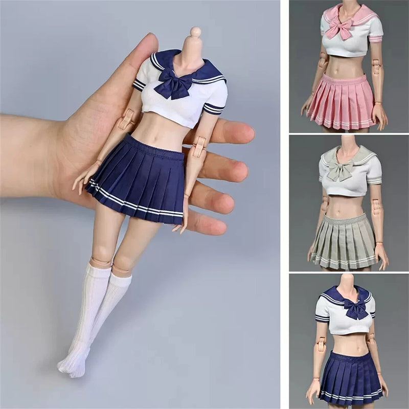 1/6 Female School Uniform Pleated Skirt Clothes Model Fits For 12" Figure Body Model