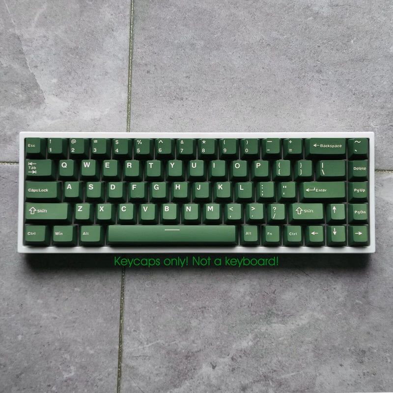 Glass Green Double Shot PBT 126 Keycaps set for Cherry MX Mechanical Keyboards Model