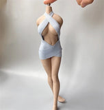 1/6 Hanging Neck Knitted Hip Hugging Dress Model Fit 12'' Body Figures Model