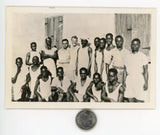 Vtg 1930s photo / 2 Lucky College Grads Get 2 Board the Chocolate Nut Train YEAH Model