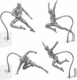 4 Pack Action Figure Stands with 2 Size Dual-Arm Clip for 6'' Figures Model
