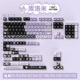 Kuromi Black Pink Purple MDA Keycaps Alice 80 Split Spacebar Mechanical Keyboard Model