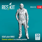 USAF pilot WW2 (Summer uniform) in a standing position 1:48 ResKit RSF48-0102 Model