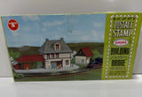 Aurora Postage Stamp Building & Bridge Series #4112 NOS Open Box Unassembled Vtg Model