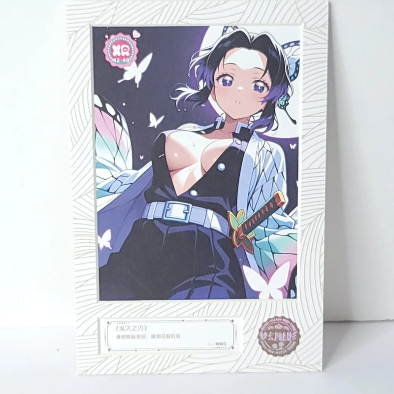 Shinobu Moonlight Butterfly Waifu Card Anime Girl Wall Art Oversized Board A5 Model