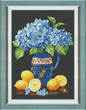 DIY Needlepoint Kit Hydrangeas with lemons Cross-Stitch Craft Set for Home Decor Model