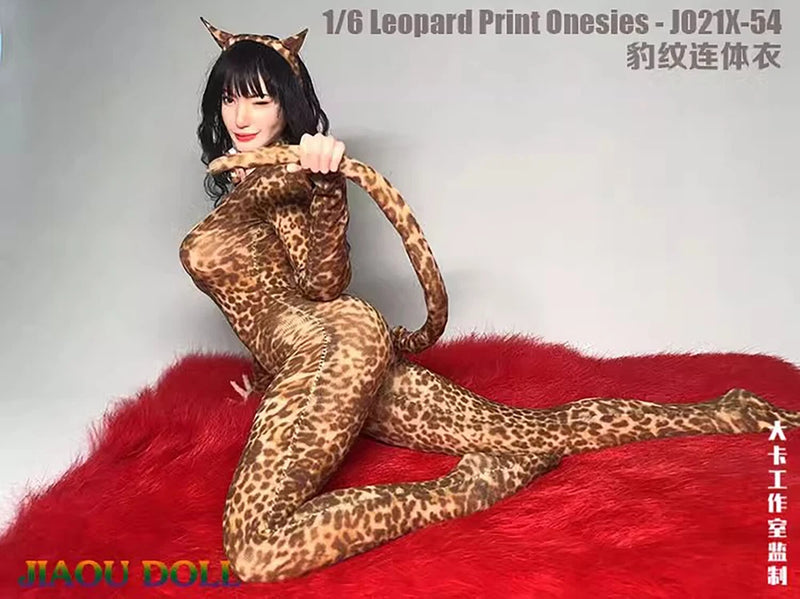 1/6 JO21X-54 Leopard Print Maid Jumpsuit Clothes Model Fit 12'' Female Figure Model