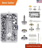 Durable 150 PCS Canvas Snap Tool Set for Crafting & Marine Use - Stainless Steel Model