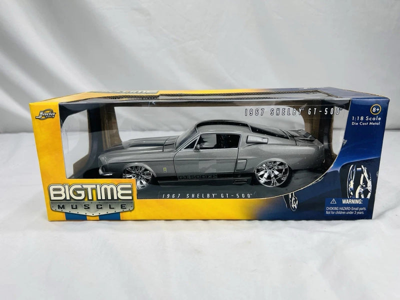 JADA 1/18 BIGTIME Muscle 1967 Shelby GT-500 KR DIECAST SILVER MODEL CAR Model