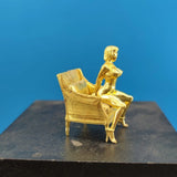 Solid Pure Brass Sexy Sofa Girl Beauty Body Model Statue Figurine Home Car Decor Model