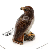 Little Critterz Brown Tail Hawk "Buteo" Bird - Miniature Porcelain Figurine Model