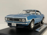 Welly 1968 Chevrolet Chevy Camaro SS 396 Blue 1/18 Scale Diecast Model