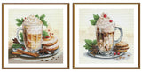 DIY Tinted canvas cross stitch kit Holiday Treats Coffee Craft Gift Model