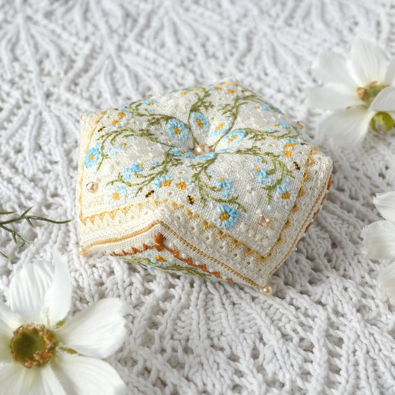 DIY Sampler Cross Stitch Embroidery Kit Honey biscornu Pin Cusion Craft Art Gift Model