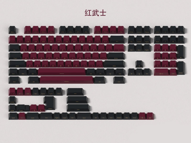 Red Samurai Keycaps Side printed ABS Doubleshot Key Caps For Cherry MX Keeb Model