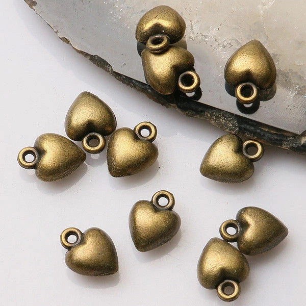 25pcs 7mm antiqued bronze color solid heart design charms  EF3449 Charms