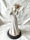 Vintage 1985 Arnart Pucci Victorian Lady Figurine Mirror Edwardian Woman Statue Model