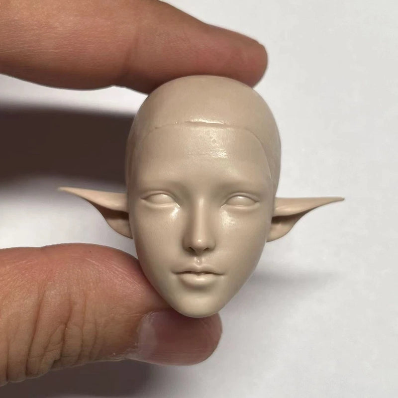 1/6 Unpainted Anime Princess Bald Head Carving Sculpt Model Toys Model