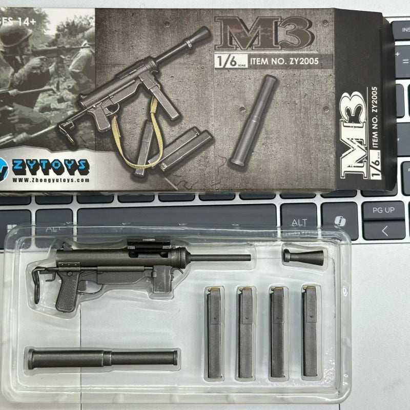 1/6 Scale M3 Submachine Gun WWII US Army Toy Weapon Model For 12'' Figure Model