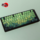 Jaycomia Cherry PBT Keycaps 131-Key Green Double Print Multi-Language Gaming Model