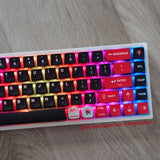 Black Red PBT Translucent Dye Sublimation Keycaps set for MX Mechanical Keyboard Model