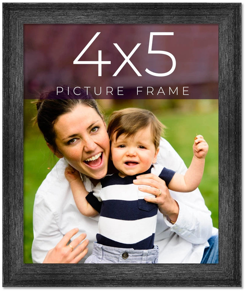 4x5 In Frame Black Real Wood Picture Frame Width 1.5 inches | Interior Frame Dep Model