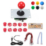 DIY Arcade Joystick Kit 5Pin Joystick Cable 24/30mm Buttons USB Encoder US Stock Model