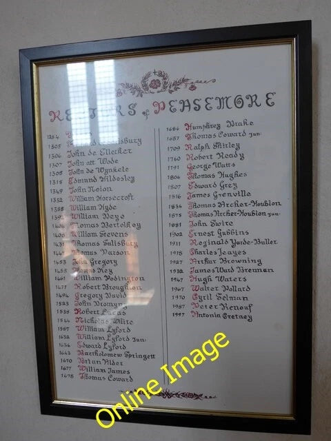 Photo 6x4 St Barnabas, Peasemore: incumbency board Mell Green  c2014 Model