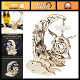 3D Wooden Puzzle Mechanical Music Box Model Kit DIY Craft for Ages 14+ - Jigsaw Model