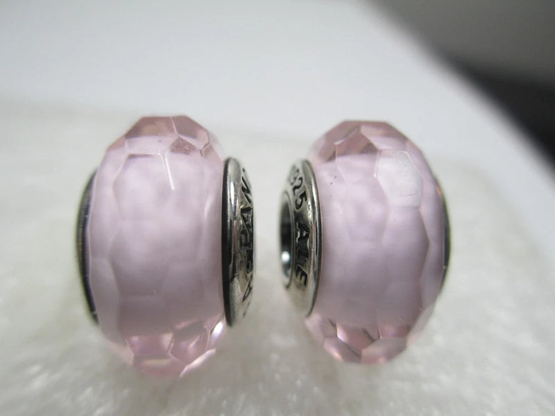 One Fascinating Pink Pandora Murano Glass Charm Bead Sterling Silver 925 ALE new Charms