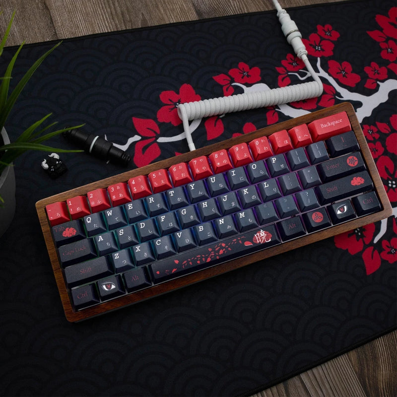 Japanese Ninja Red Black Keycap Set | Cherry MX | Mechanical Keyboard | PBT Model