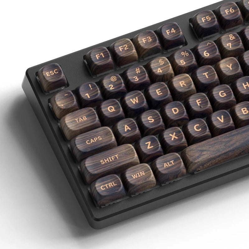 MOA Profile Wood Grain Keycaps,XVX PBT Keycaps 130pcs Retro Keycap Set for Me... Model