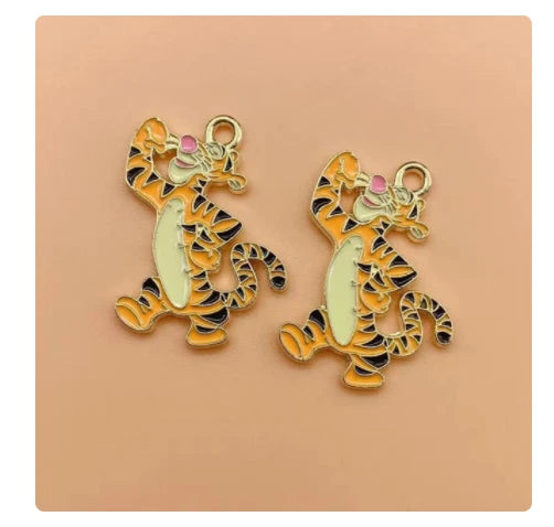 20pcs Tigger Enamel Metal DIY Charms Pendants key Jewelry Making gift Charms