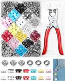 200 Sets Metal Snap Fasteners Kit with Pliers and Storage, 10mm in 7 Colors for Model