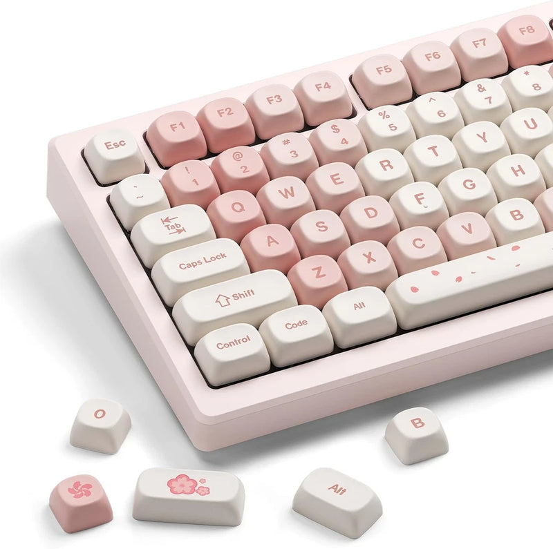 XVX Keycaps - Pink Cute PBT Keycaps, MOA Profile Key Caps 60 65 75 100 Percent Model