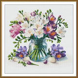 DIY Cross stitch kit "Pastel shades" Crocuses Craft Art Unique Gift Model