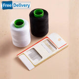 16x Hand Sewing Needles Set with Black White Thread Household Clothes Repair Kit Model