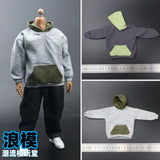 1/6 Fashion Colour Block Sweatshirt Hooded Sweatshirt Coat Model For 12''Figures Model
