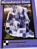 Shades of Blue complete quilt Kit 60x75 "Farmhouse Blue" Model