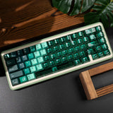 PBT PC Gradient Green Transparent Keycaps Cherry Profile UV Print Mechanical Model