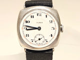 ANTIQUE VERY RARE 32.5mm TRENCH PRE WW2  SILVER 800 MECHANICAL MEN WATCH"HUBER" Model