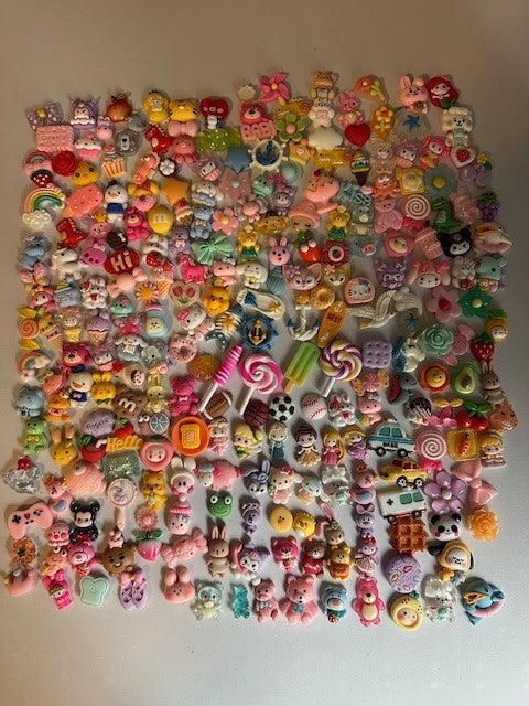 250 PCS Mixed Colors Slime Charms Cute Flatback Assorted Resin Charms Lot Charms