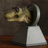 NANMU Green Tyrannosaurus Rex Dinosaur Statue Head Bust Model Animal Display 4in Model