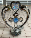 Mascot Crystal Delight Austrian Crystal Chrome Heart Figurine Vintage Model