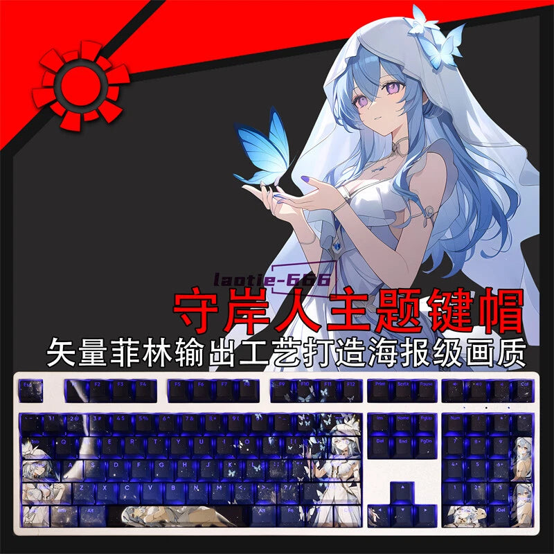 Wuthering Waves The Shorekeeper 108 Keycaps Dye-sub PBT for Cherry MX Keyboard Model