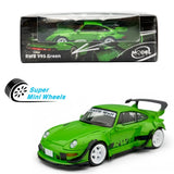Model Model 1:64 Porsche RWB 993 Green Diecast Car Model