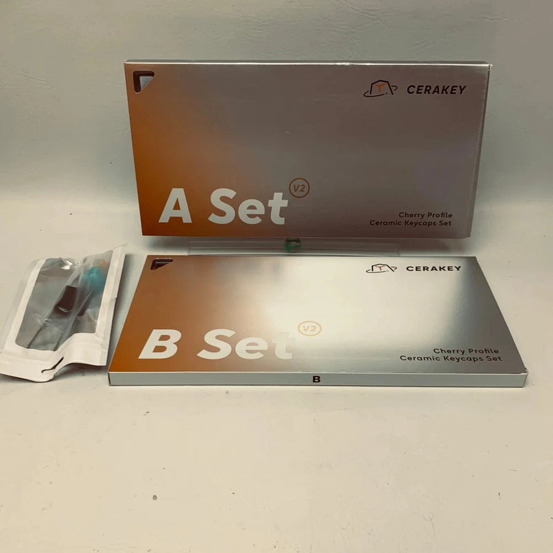 New Cerakey V2 Ceramic Keycaps A & B Full Set PurpleCrazed Black White Crazed Model