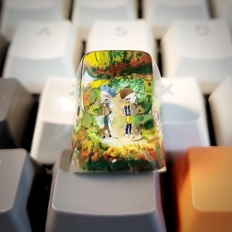 Rick and Morty Artisan Keycap, Rick and Morty, ESC Resin Keycap, Custom anime Model