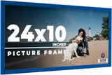 24x10 Frame Blue Solid Wood Picture Frame Width 0.75 Inches | Interior Frame Dep Model