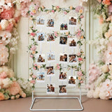 69" White Square Photo Display Board with Clips for Wedding Model